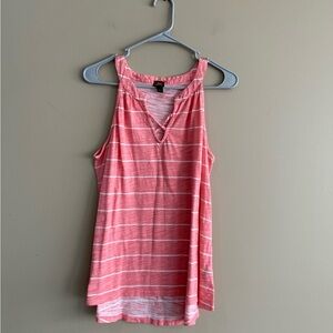 Lee Pink and White Striped Tank Top